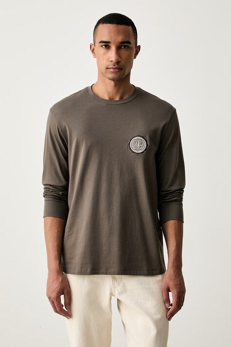 Armani Exchange longsleeve męski bawełniany beżowy XM003076 AF10361