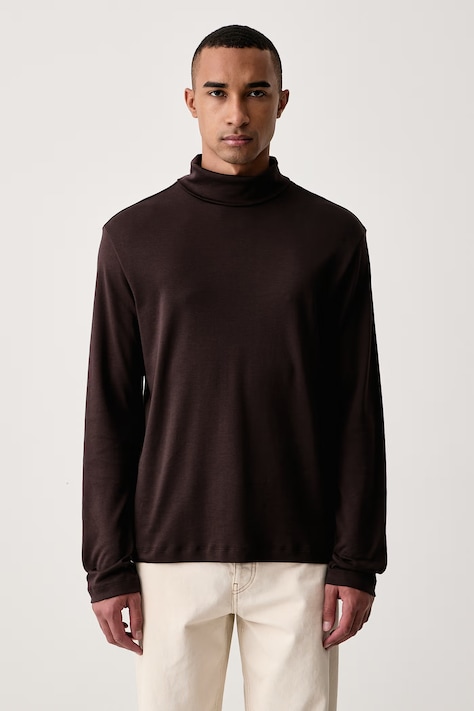 Calvin Klein Tričko s dlouhým rukávem pánské bavlněné hnědé LV04LH215G