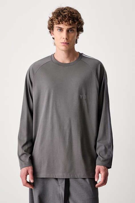 Y-3 OVS GRD 3S LS T longsleeve męski bawełniany szary KU2194