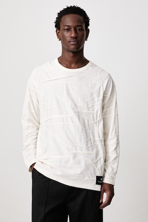 Y-3 PLT OVS LS TEE tričko s dlhým rukávom pánske bavlnené béžové KT9775