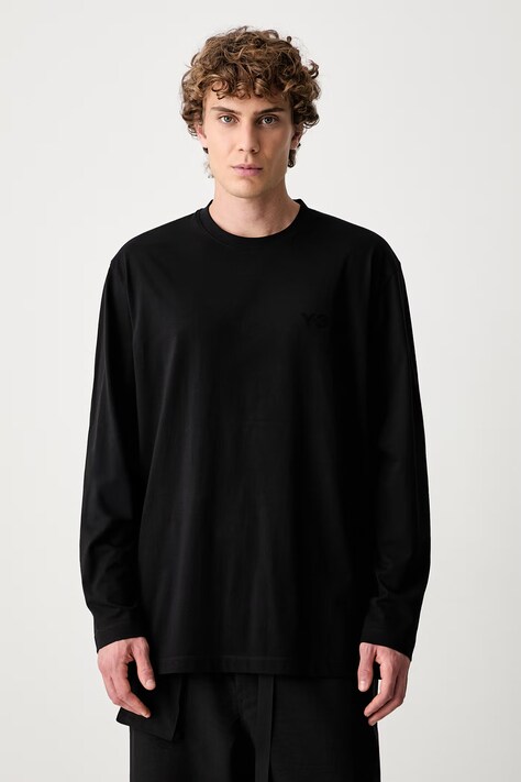 Y-3 U LS TEE longsleeve męski bawełniany czarny KQ9778