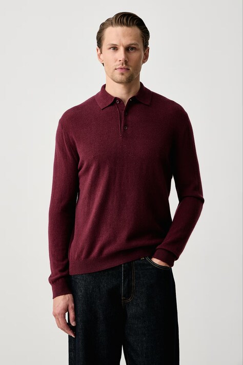United Colors of Benetton Sweter męski wełniany bordowy 1002U301Y
