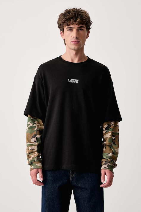 Vans Μακρυμάνικο ανδρικό βαμβακερό μαύρο VN000XG1BLK1