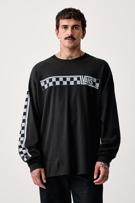 Vans Majica z dolgimi rokavi moška bombažna črna VN000X2BBLK1