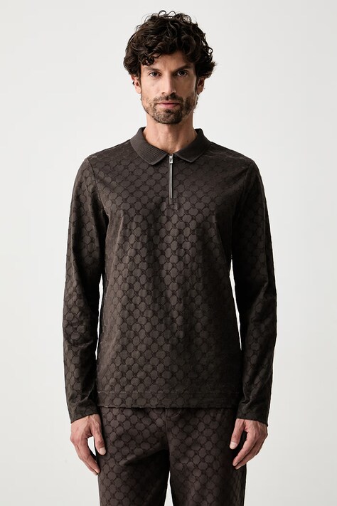 Joop! longsleeve męski bawełniany brązowy 30105525