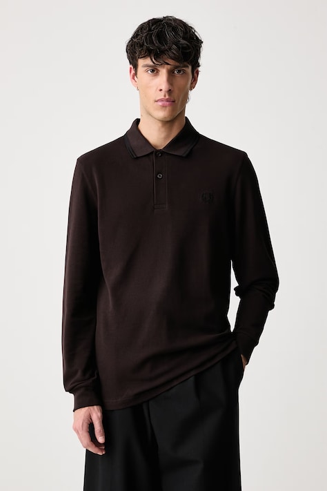 Fred Perry Longsleeve męski bawełniany brązowy M3636