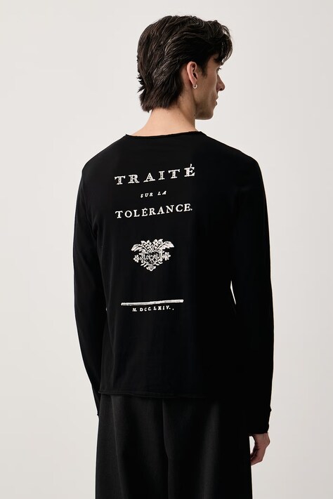 Zadig&Voltaire Μακρυμάνικο ανδρικό βαμβακερό MONASTIR μαύρο JMTN01678