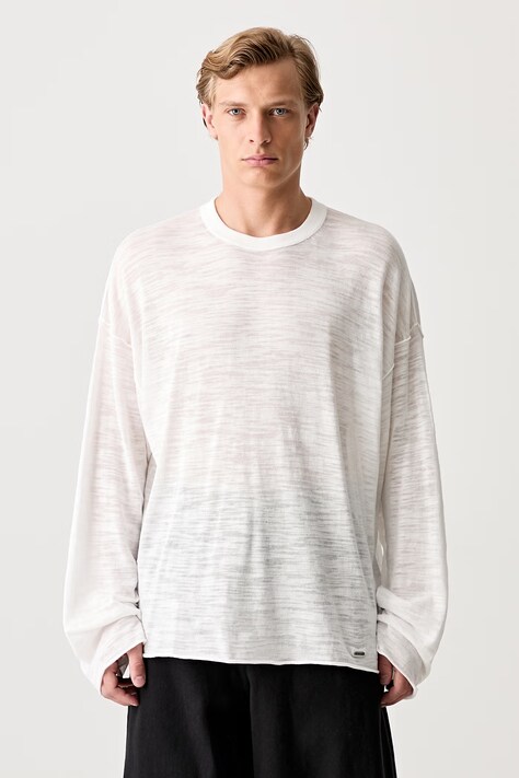 Longsleeve męski bawełniany biały MLM100727