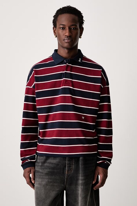 RHUDE longsleeve męski bawełniany czerwony RHPF26PO02212