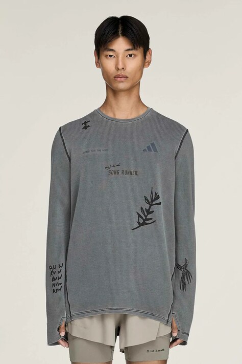adidas Originals Adidas Running x Song For The Mute longsleeve męski z dodatkiem lyocellu szary KY3102