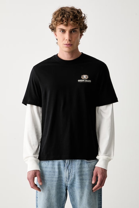 Guess Jeans longsleeve męski bawełniany czarny M6YI04 K3644