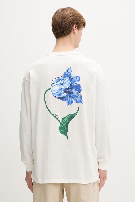 Kenzo longsleeve męski bawełniany beżowy FG65TL3634SK