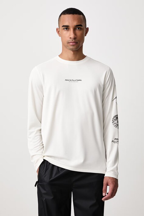 Asics Longsleeve do biegania męski FUJITRAIL LOGO LS TOP beżowy 2011D525.100