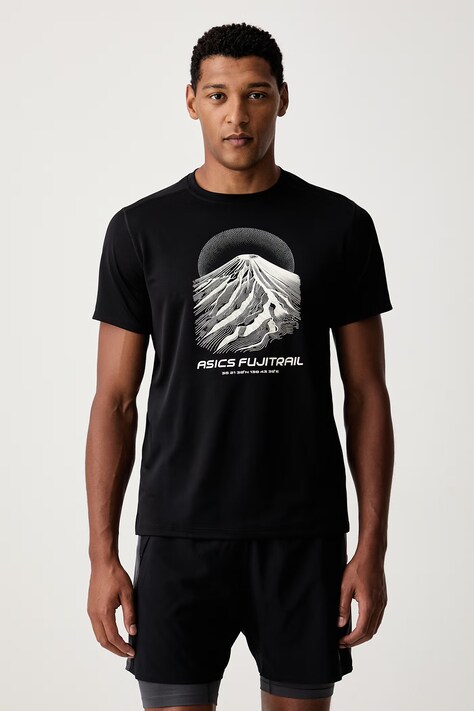 Asics T-shirt do biegania męski FUJITRAIL LOGO SS TOP czarny 2011D527.001
