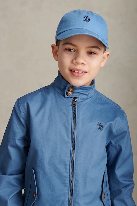 U.S. Polo Assn. Czapka z daszkiem dziecięca bawełniana niebieska USP3426