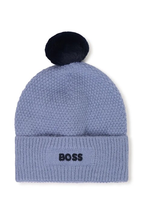 BOSS Шапка с помпон за деца синя J53576