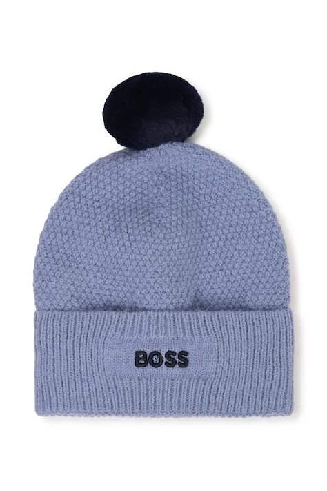 BOSS Шапка с помпон за деца синя J53576