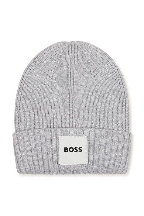 BOSS Pletená čepice dětská šedá J53628
