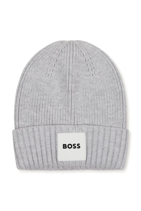 BOSS Pletená čepice dětská šedá J53628