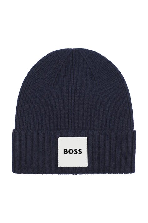 BOSS Pletená čepice dětská námořnická modrá J53575