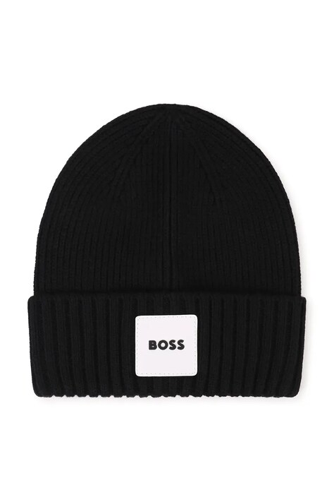 BOSS Pletená čepice dětská černá J53575