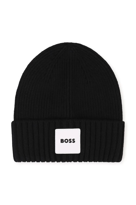 BOSS Pletená čepice dětská černá J53575
