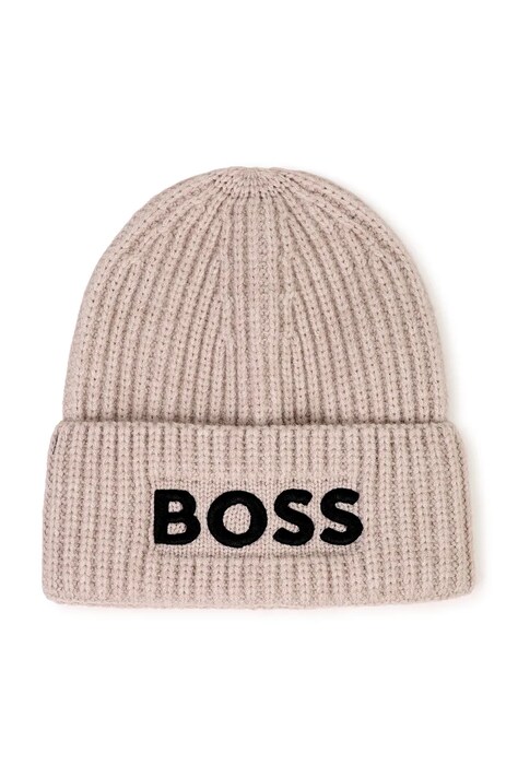 BOSS Pletená čepice dětská béžová J53585