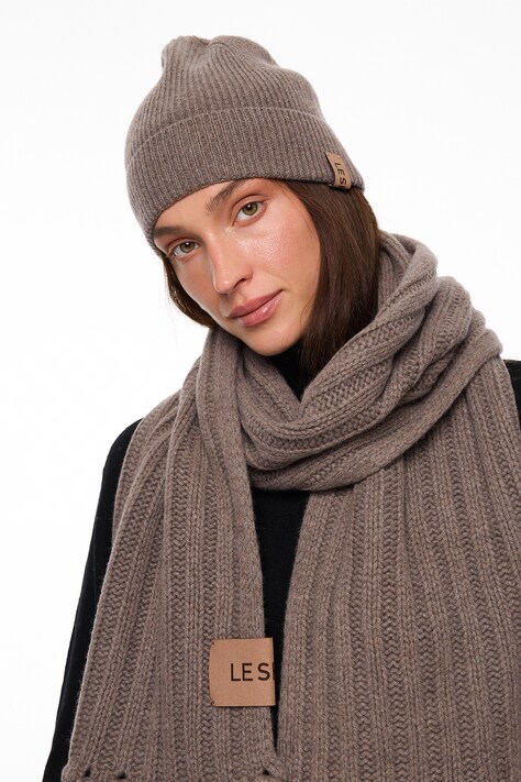 LE SH KA headwear LE SH KA σκούφος beanie γυναικείος μάλλινος Brown Cashnere Hat καφέ BrownCashnereHat