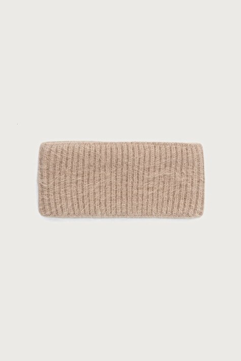 Le Privé Opaska na głowę damska z dodatkiem kaszmiru LE HEADBAND BEIGE beżowa LP00870