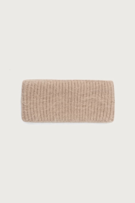 Le Privé Opaska na głowę damska z dodatkiem kaszmiru LE HEADBAND BEIGE beżowa LP00870