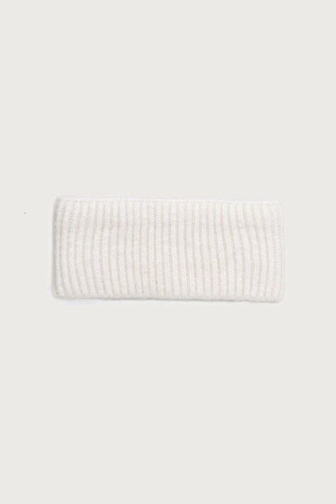 Le Privé Opaska na głowę damska z dodatkiem kaszmiru LE HEADBAND BLANC beżowa LP00868