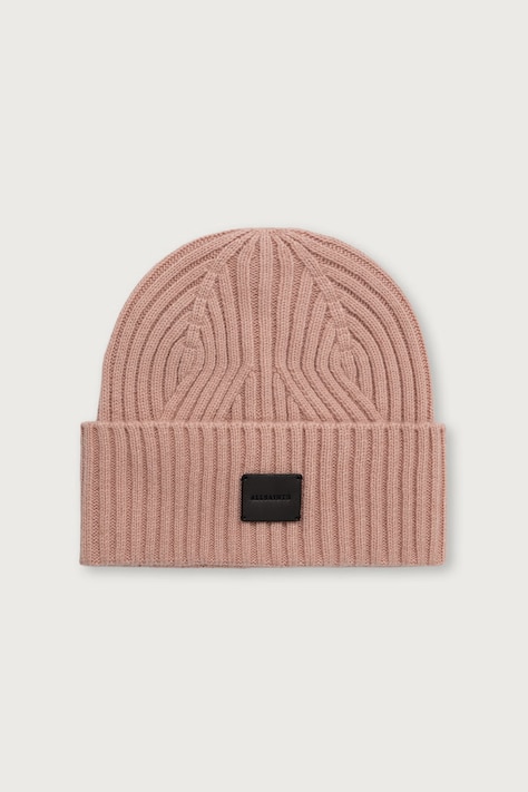 AllSaints Czapka damska z dodatkiem wełny różowa W079XF