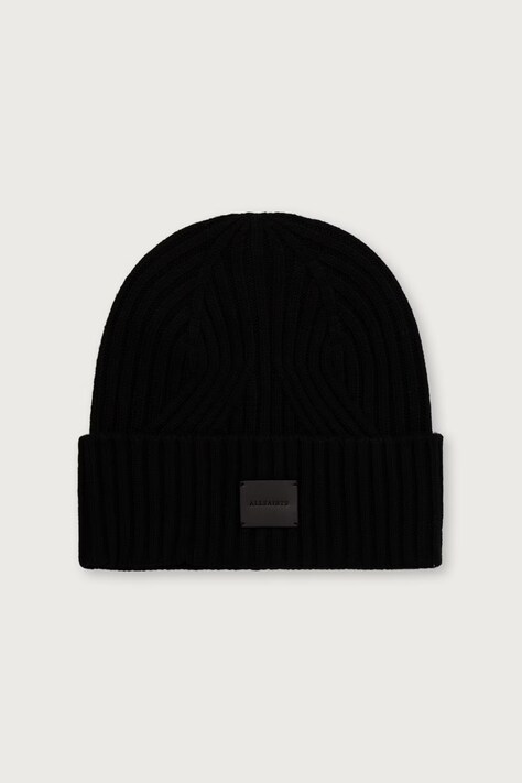 AllSaints Czapka damska z dodatkiem wełny czarna W079XF