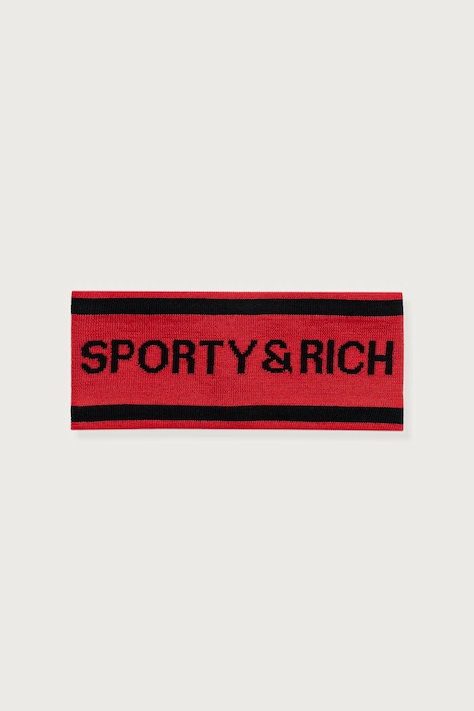Sporty & Rich Bold Logo opaska na głowę wełniana damska czerwona AC11382315RE56