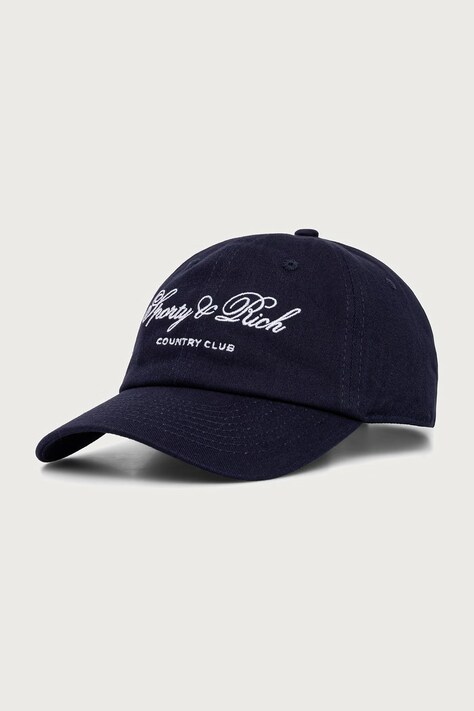 Sporty & Rich Club Script chusta z daszkiem bawełniana damska granatowa AC04085274BL106