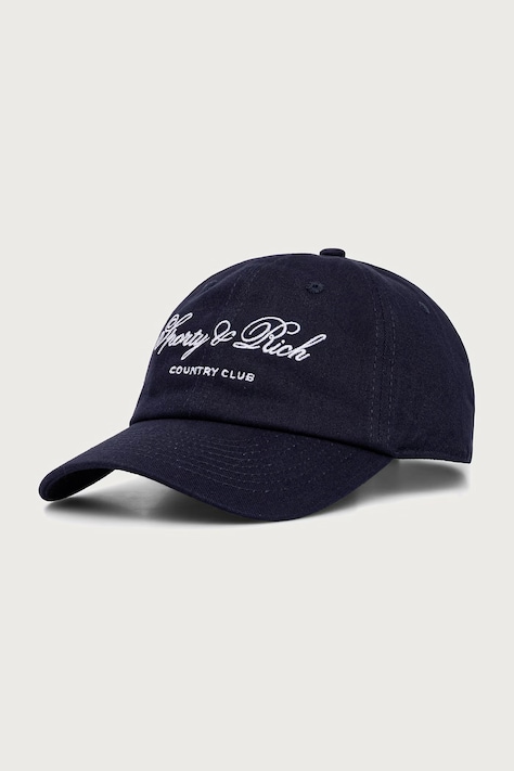 Sporty & Rich Club Script chusta z daszkiem bawełniana damska granatowa AC04085274BL106