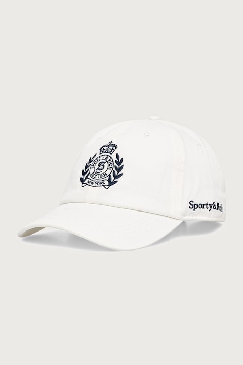 Sporty & Rich NY Crest czapka bejsbolówka bawełniana damska biała AC04085243WH06