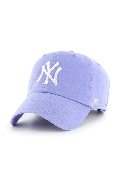 47 brand Шапка с козирка от памук MLB New York Yankees виолетова B-NLRGW17GWS-LV