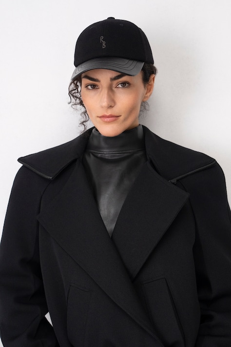 RUSLAN BAGINSKIY Cappello da baseball da donna in lana nero BSB033-W-PWRB