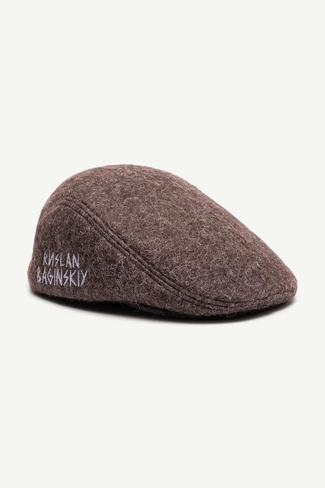 RUSLAN BAGINSKIY Kaszkiet damski z wełną Ivy Cap brązowy IVC09-WP-FL
