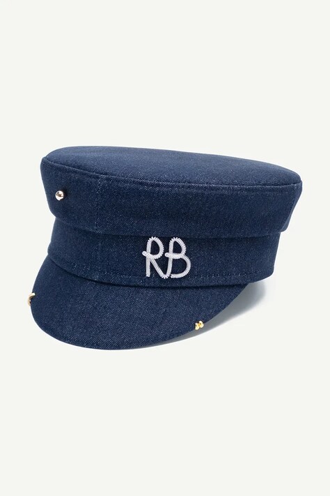 RUSLAN BAGINSKIY Kaszkiet damski jeansowy Baker Boy Cap granatowy KPC077-JNS-PRS-SIRB