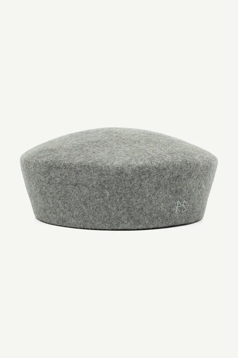 RUSLAN BAGINSKIY Czapka damska wełniana Wool Felt Pillbox Hat szara MMM031-WF