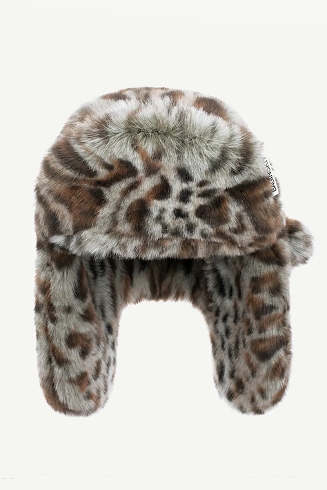 RUSLAN BAGINSKIY Czapka uszatka damska Faux-Fur Aviator Hat brązowa AVH059-P-FF-FLT