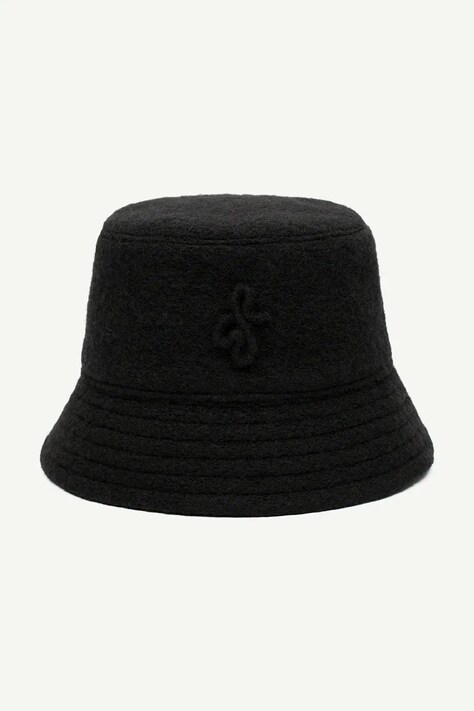 RUSLAN BAGINSKIY Kapelusz bucket damski z wełną Monogram-embellished Bucket Hat czarny BCT033-WP-PFRB