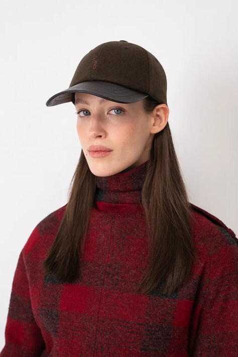 RUSLAN BAGINSKIY Czapka z daszkiem damska z wełną Wool-blend Baseball Cap brązowa BSB09-WA-P