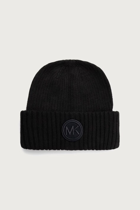 MICHAEL Michael Kors Czapka beanie damska z dodatkiem wełny czarna 29MKMC587883