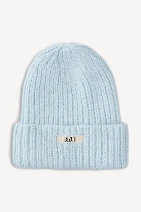 BIZUU Czapka beanie damska z wełną BALBI niebieska BALBI TURKUSOWY