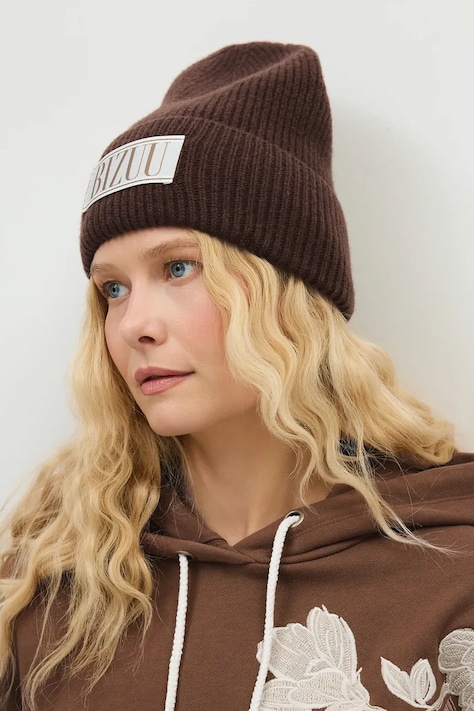 BIZUU Beanie kapa ženska volnenka MOYE rjava MOYE BRĄZOWY