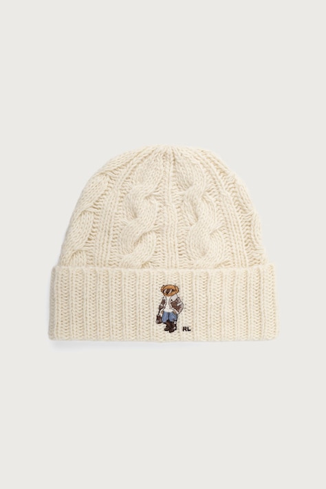 Polo Ralph Lauren Czapka damska z wełną beżowa 455P23848