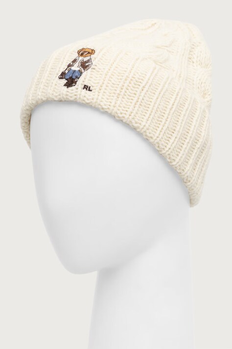 Polo Ralph Lauren Czapka damska z wełną beżowa 455P23848